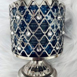 Bath & Body Works Gems Bling Pedestal 3-Wick Rhinestone Candle Holder